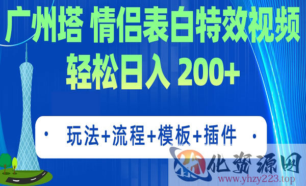 《情侣表白特效视频项目》 简单制作 轻松日入200+（教程+工具+模板）_wwz