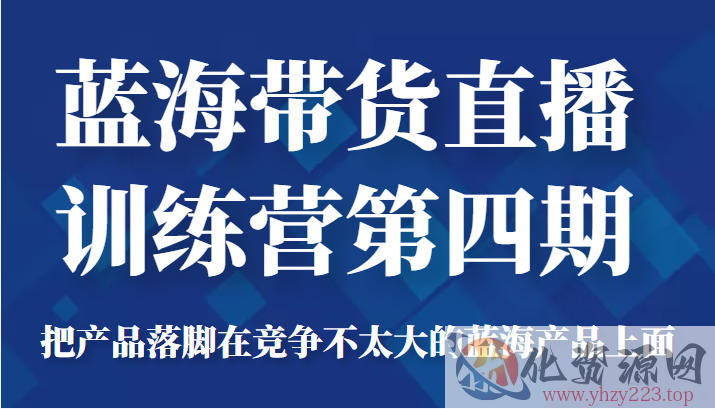 蓝海带货直播训练营第四期，把产品落脚在竞争不太大的蓝海产品上面（价值4980元）插图