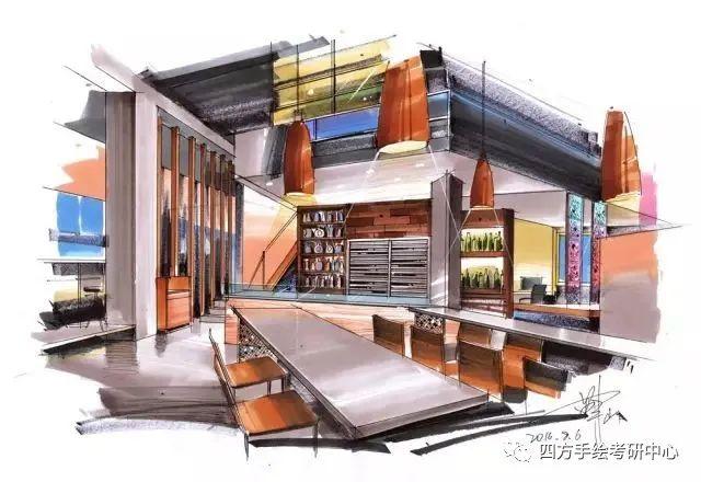 四方手绘环艺室内表现 | 手绘效果图优秀作品集锦 - 知乎