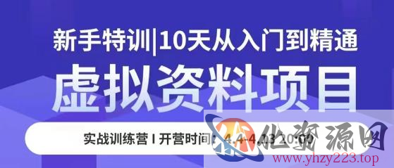 虚拟资料项目新手特训，10天从入门到精通，保姆级实操教学