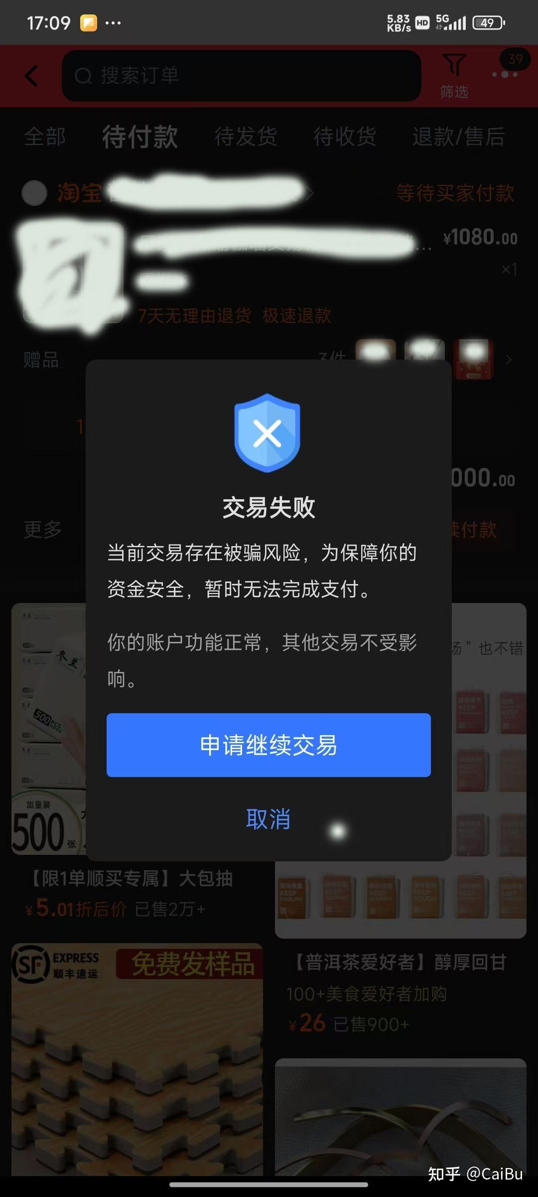 支付宝双十一当天无法支付什么情况