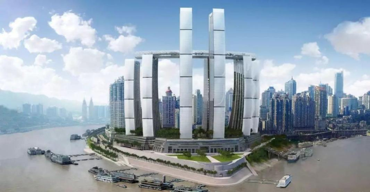 不愧是基建狂魔,250米长大楼横建在4座高楼顶层之上,令人叹止 - 知乎