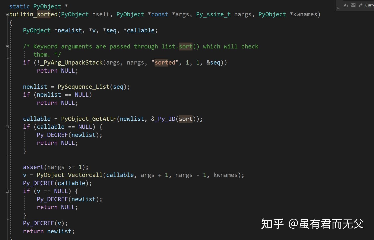 python 的 sorted排序方法， 源码应该在哪里看到？为什么我点开源码是这样的？ - 知乎