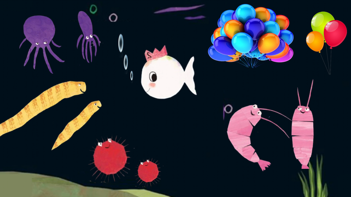 幼儿园小班语言绘本 小白鱼过生日