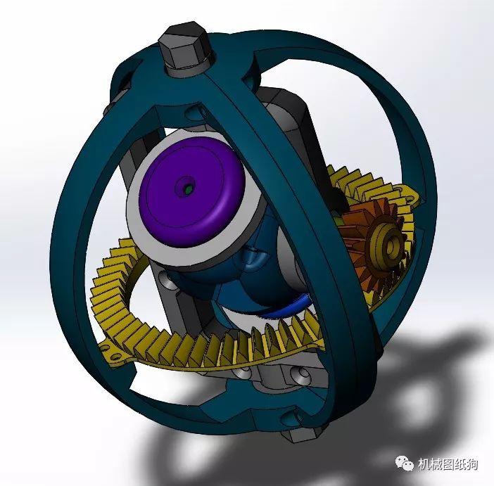 精巧機構gearbox齒輪陀螺結構3d圖紙solidworks設計