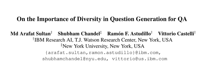 On the Importance of Diversity in Question Generation for QA - 知乎