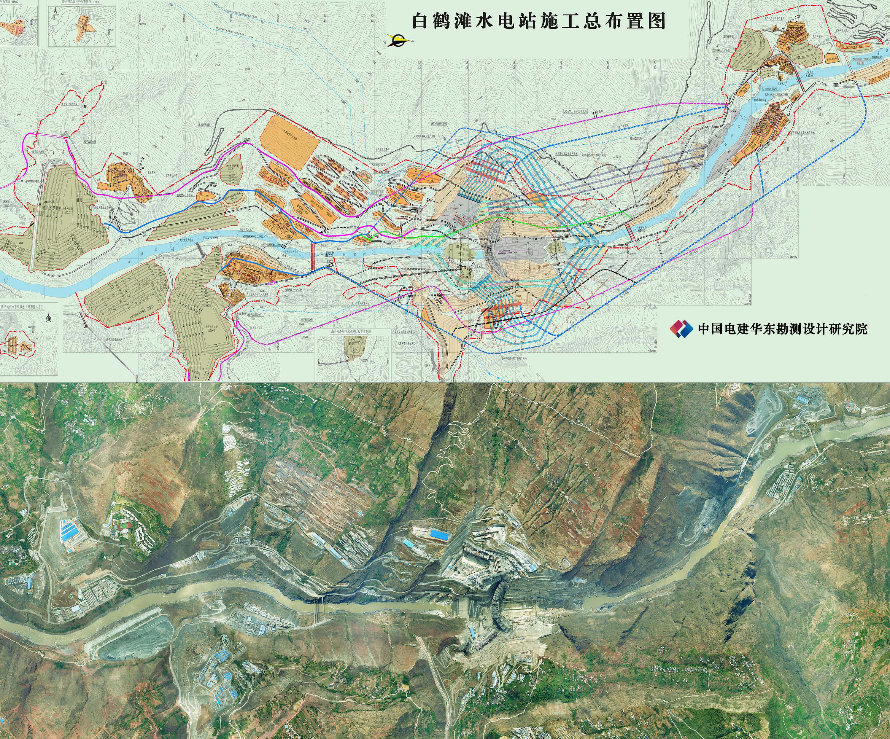 白鹤滩水电站平面图图片