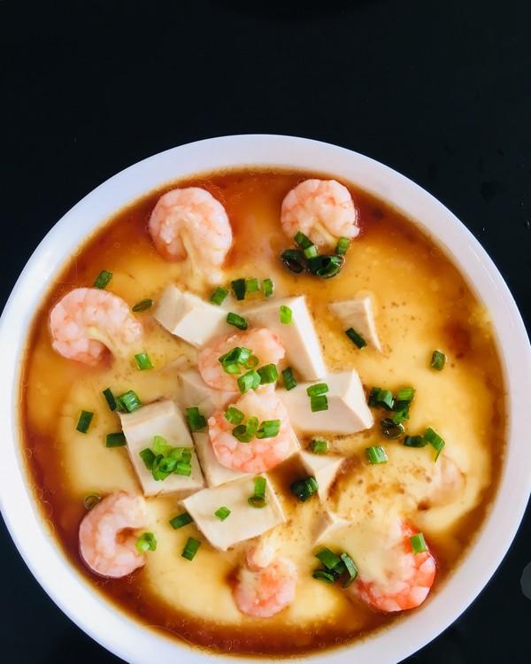 豆腐虾仁蒸蛋