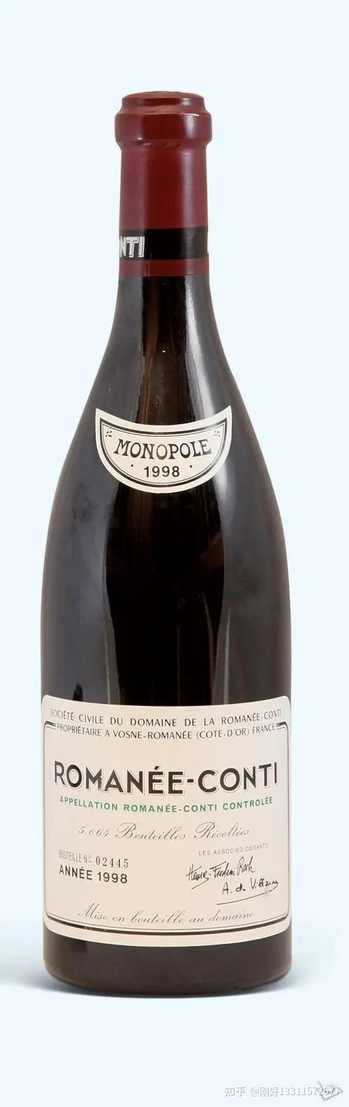 1998年罗曼尼康帝红酒回收价格参考值多少钱支？ - 知乎