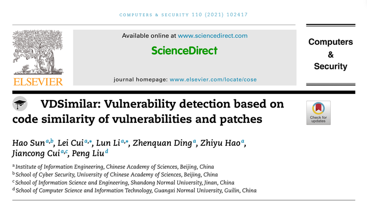 [阅读笔记]VDSimilar: Vulnerability detection based on code similarity of ...