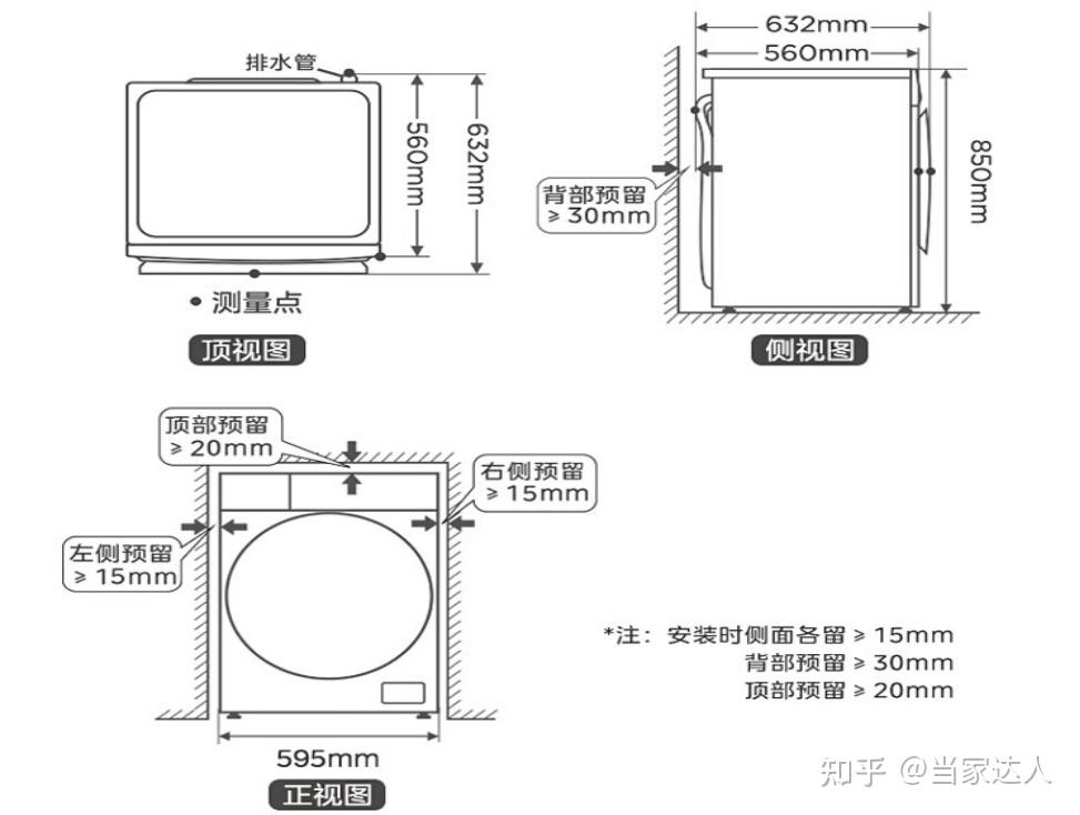 滚筒洗衣机尺寸 正常图片