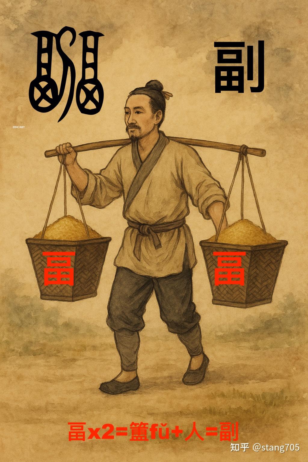 “害”字字源考释2.0版:一副被拆开的“担筐” - 知乎