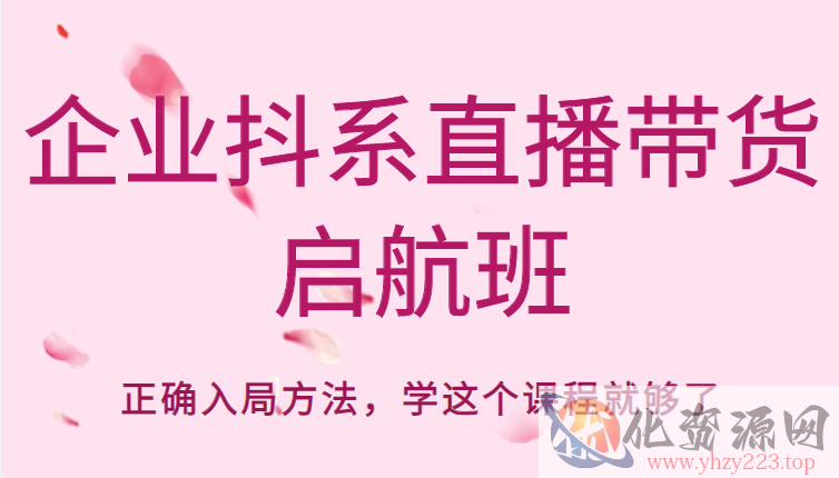 企业抖系直播带货启航班，正确入局方法，学这个课程就够了插图