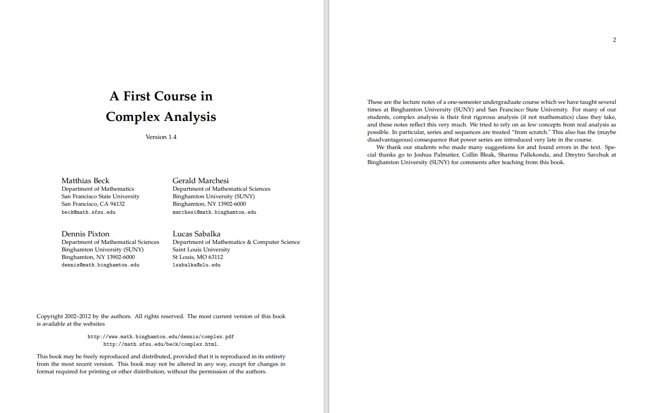 A First Course In Complex Analysis With Applications www.zhihu.com