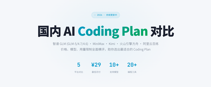 2026 年国内 AI Coding Plan 怎么选？5 大平台横评帮你省钱 - 知乎