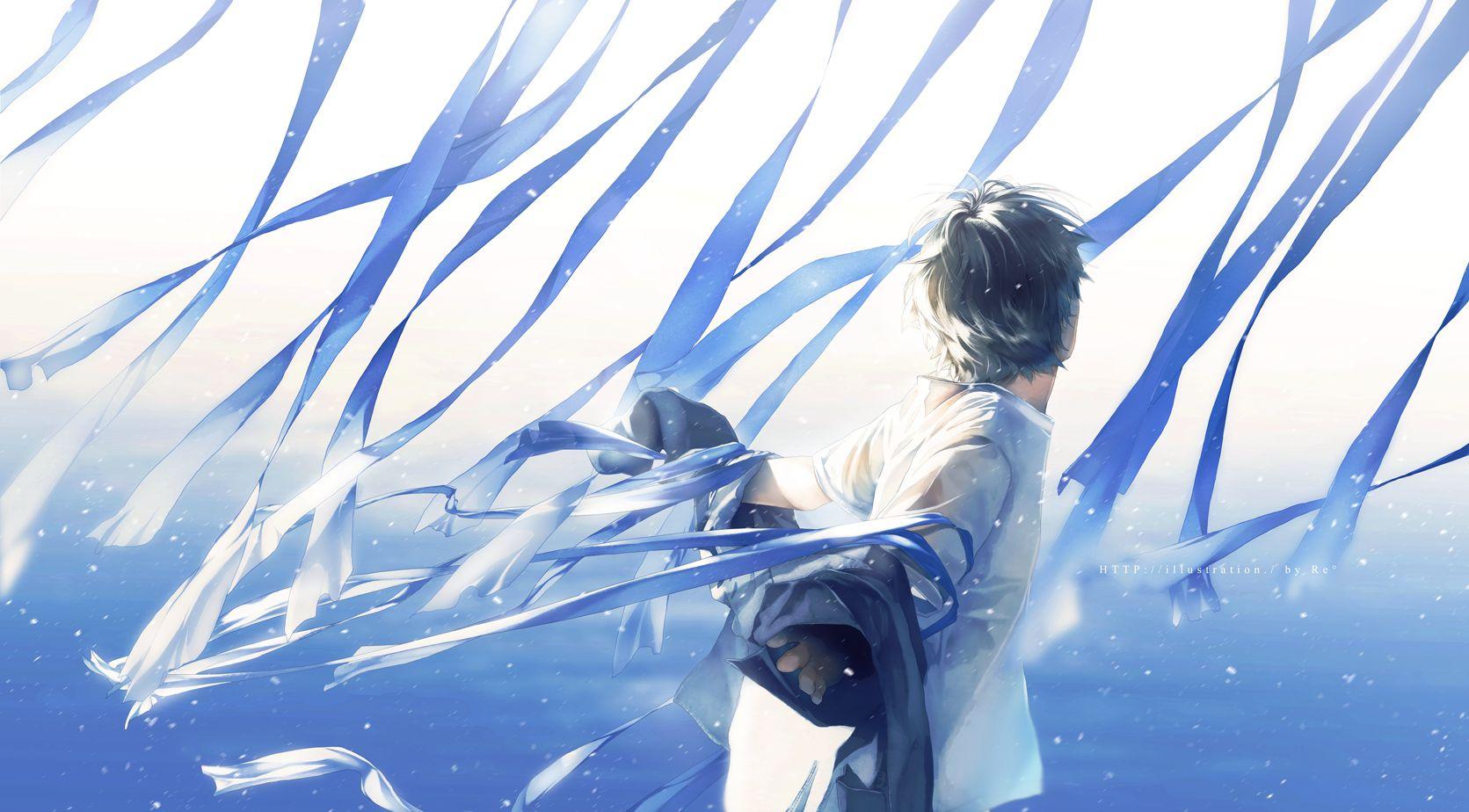 有没有好看的微丧的蓝色系动漫的男生头像