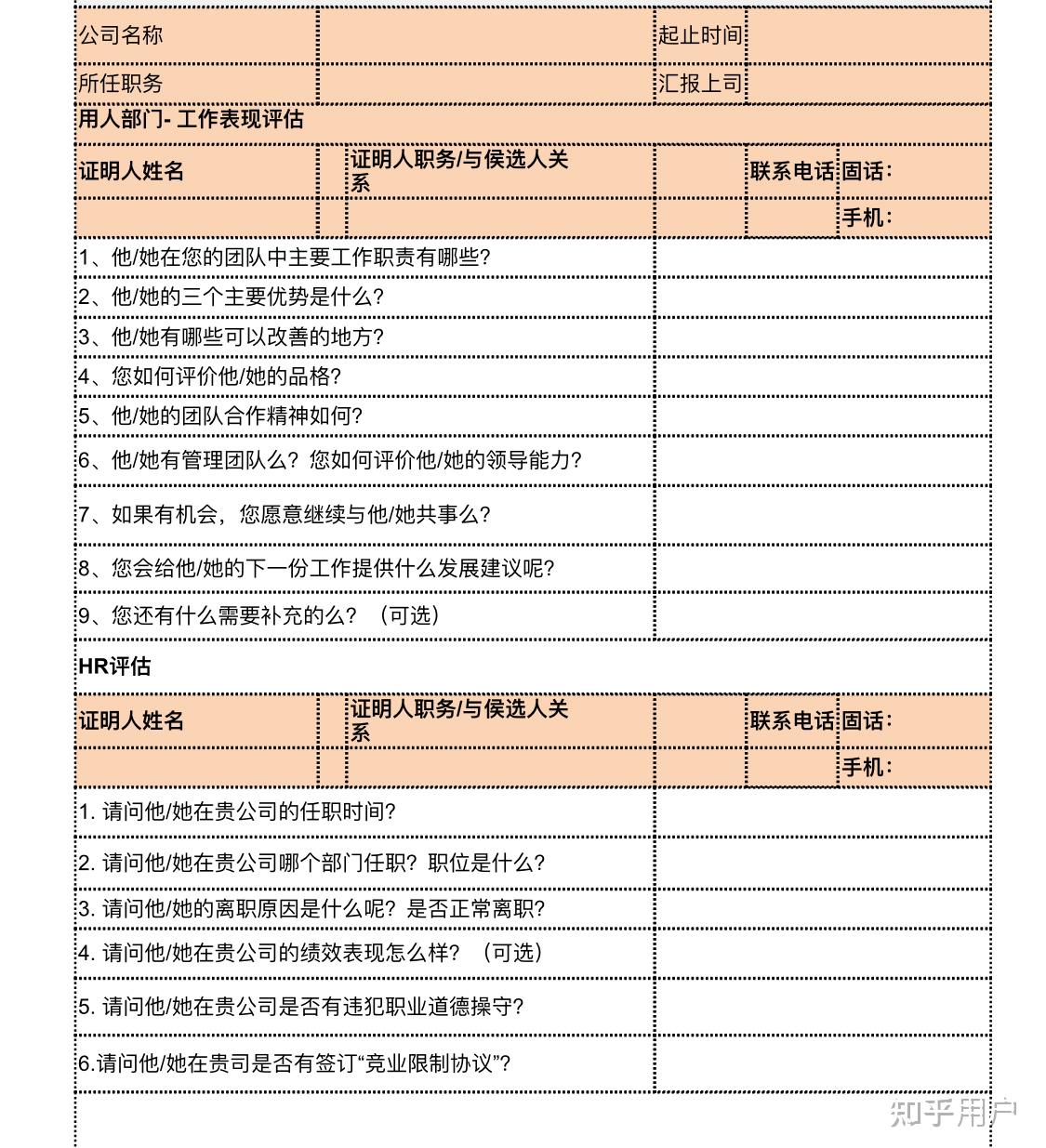 i背调报告模板图片