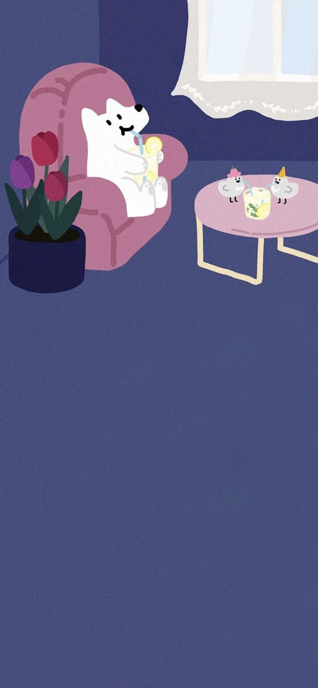 有没有简约好看的卡通全屏壁纸?
