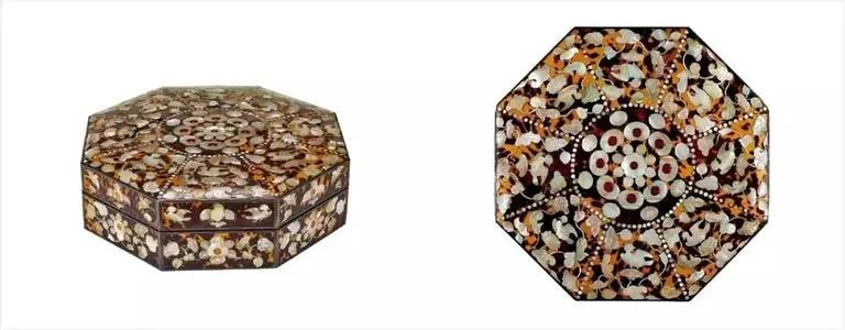 中国古玩 唐物 古唐木造 螺鈿細工 八角形 花台 古作 細密細工