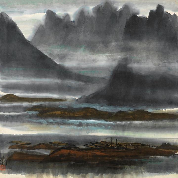 手描き 水彩油画 山水画 林風眠 作品図 中国絵画 約70×100cm 未表装 林风眠风景画（十） - 知乎