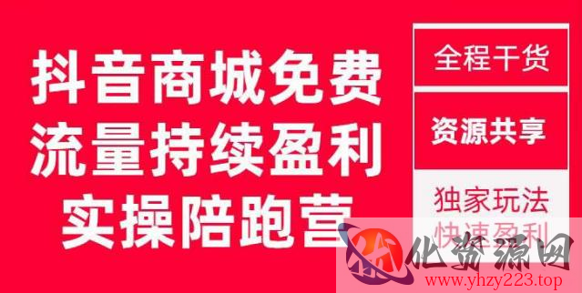 抖音商城搜索持续盈利陪跑成长营，抖音商城搜索从0-1、从1到10的全面解决方案