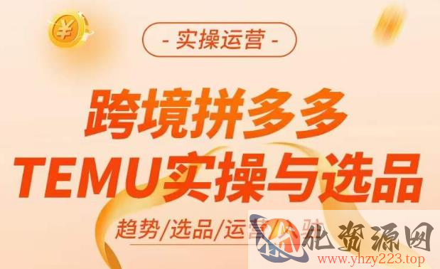 跨境拼多多TEMU实操与选品，​掌握平台运营方法技巧，选品避坑12条标准，爆款的底层思路等