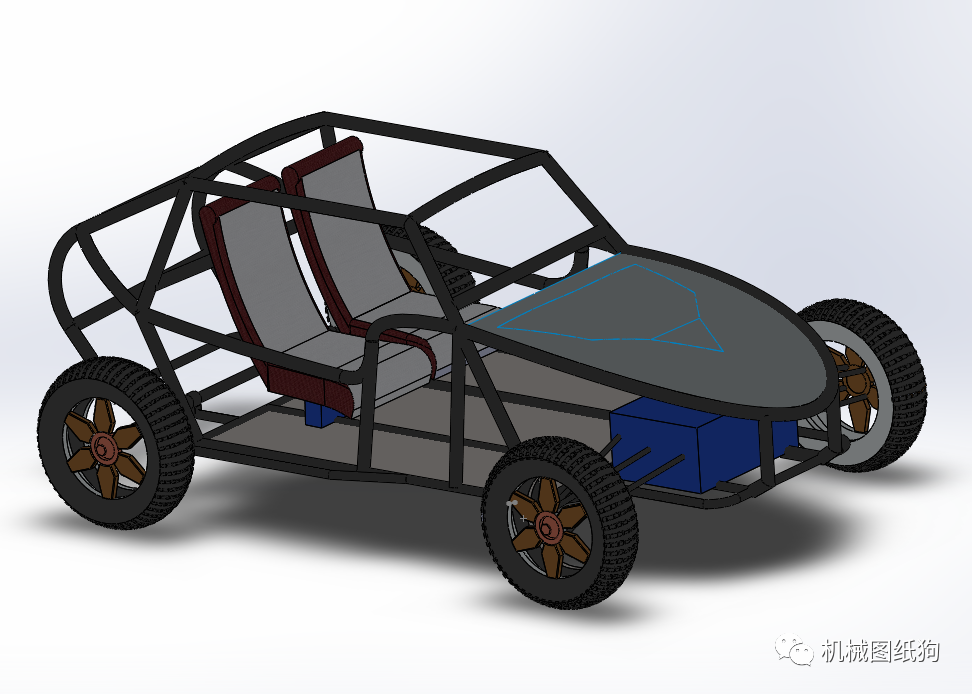 卡丁賽車sambuggy鋼管車架模型3d圖紙solidworks設計