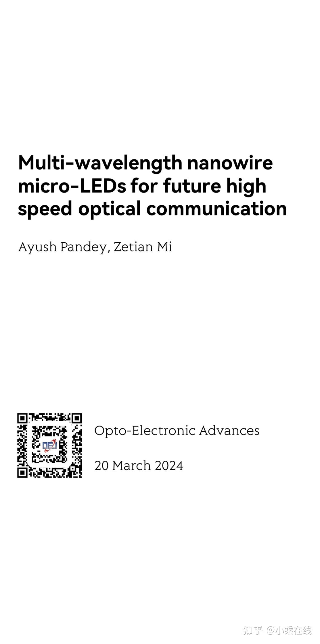 Multi Wavelength Led Array Multi-wavelength nanowire micro-LEDs for future high speed optical ...
