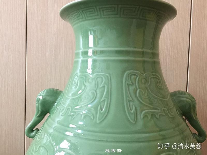 中国 饕餮紋 青釉瓶 DT753 清乾隆青釉饕餮纹象耳尊- 知乎