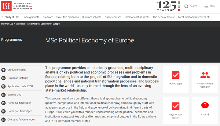 如何理解LSE的欧洲政治经济学硕士专业MSc Political Economy of Europe？ - 知乎