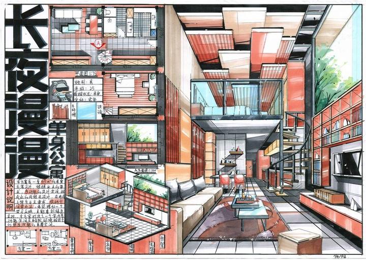 室内考研|公寓空间设计|学生作品 - 知乎