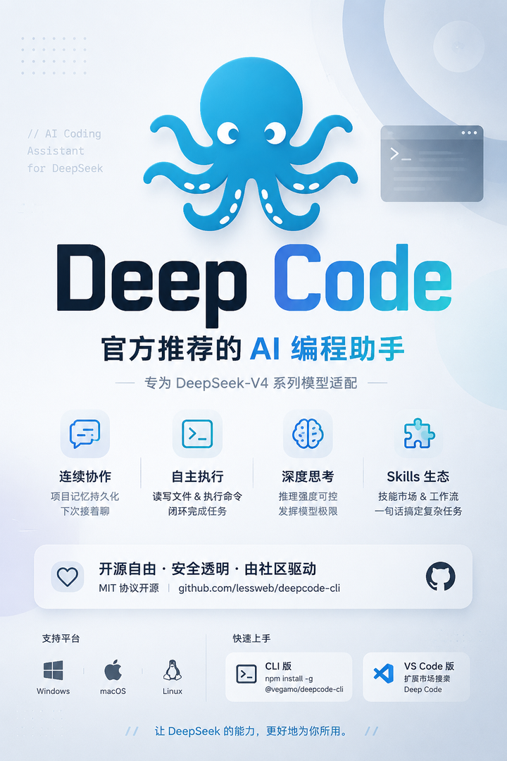 DeepSeek 官方也推荐的 Deep Code 是什么 - 知乎
