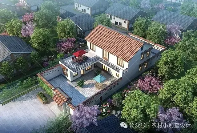 48款二层中式合院别墅,二层新中式四合院农村自建房别墅设计图 - 知乎