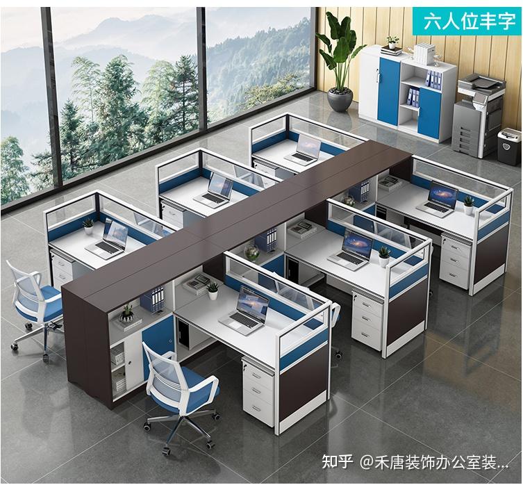 六人办公室桌子布局摆放图 - 知乎