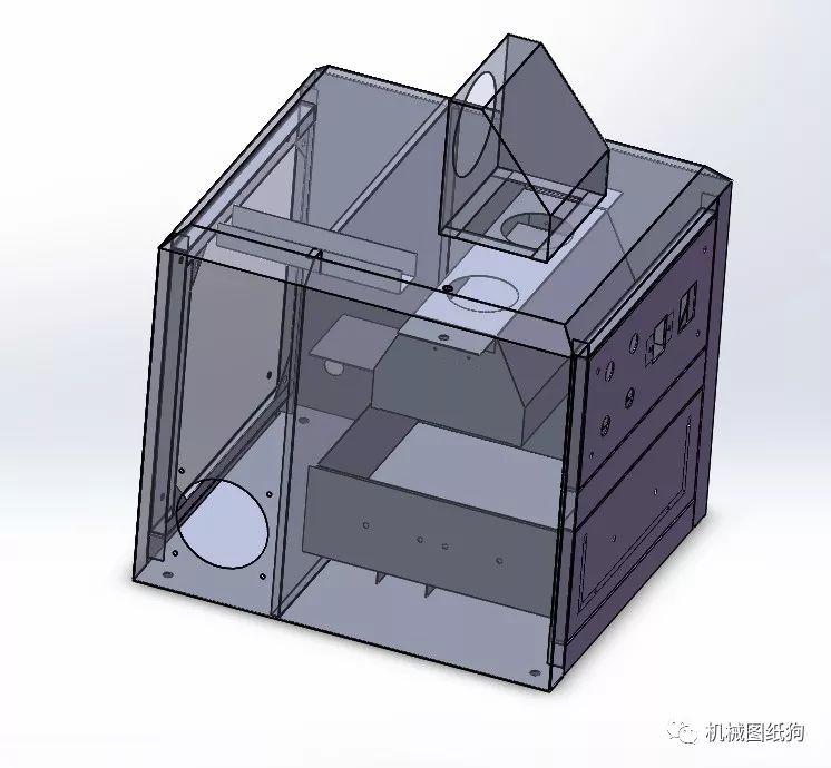非标数模抽屉式uv光固机钣金结构3d图纸solidworks设计