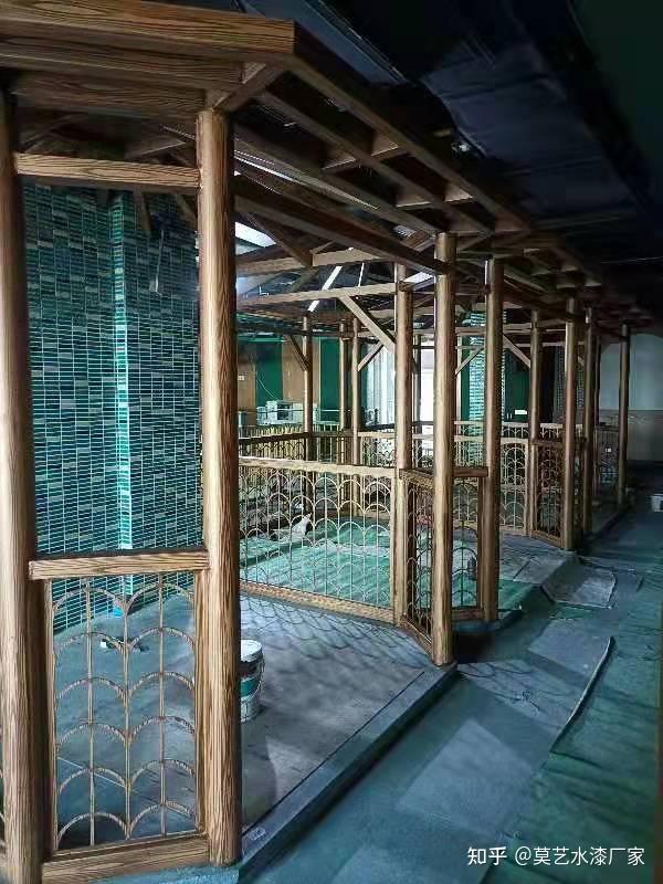 广东省佛山市室内饭店木纹漆施工案例分享 - 知乎