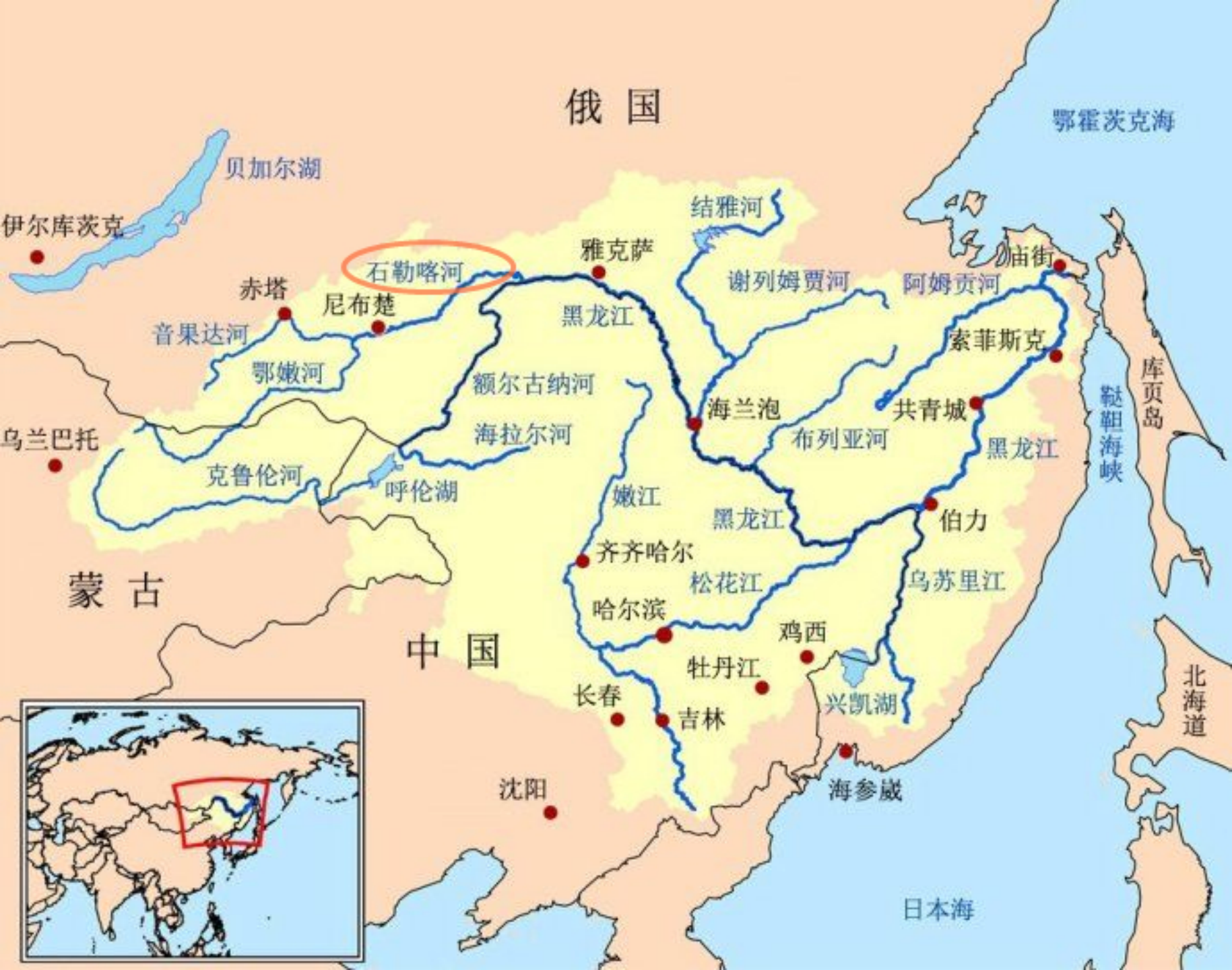 石勒喀河位置