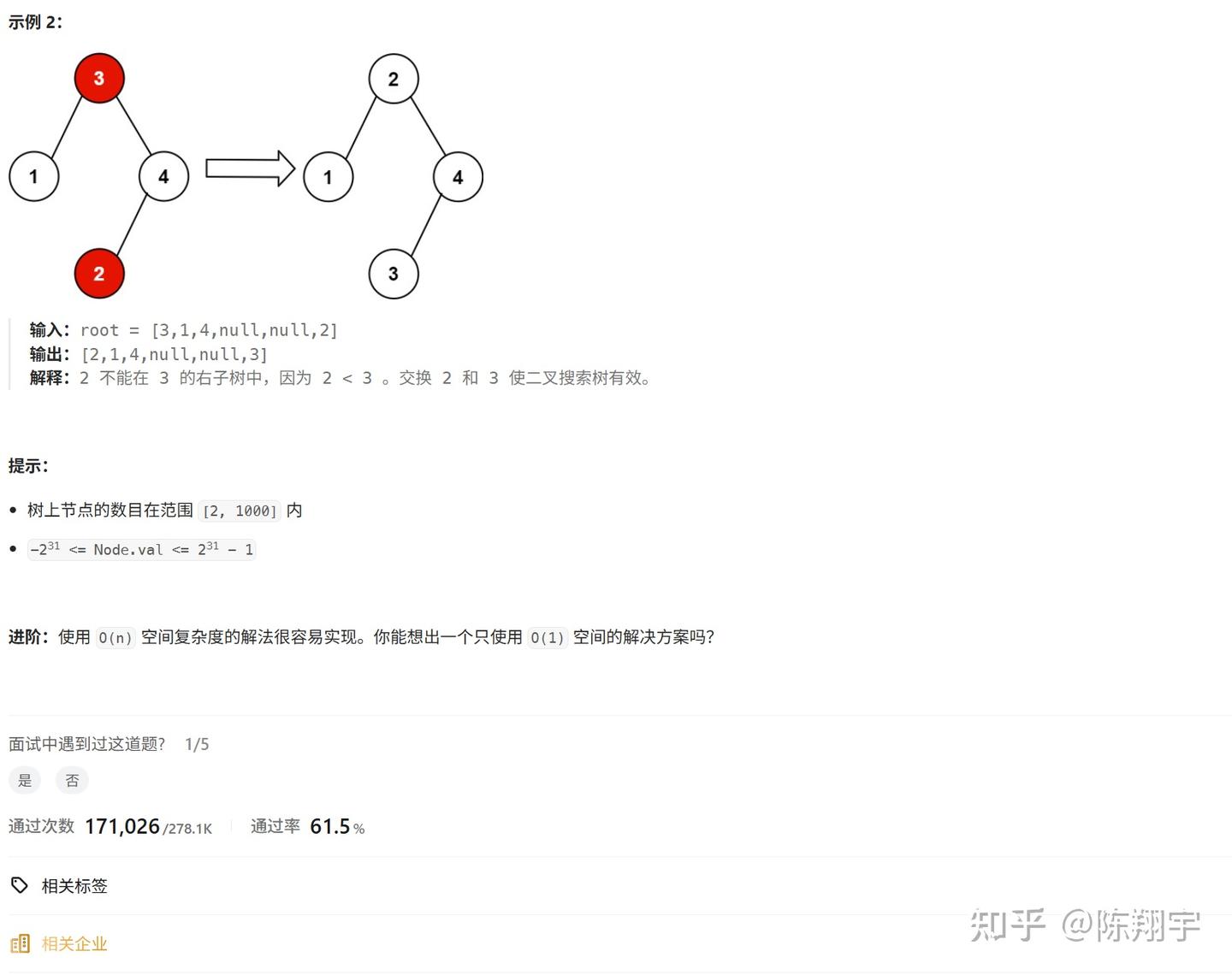 恢复二叉搜索树(Java、JavaScript、TypeScript和Cangjie) - 知乎