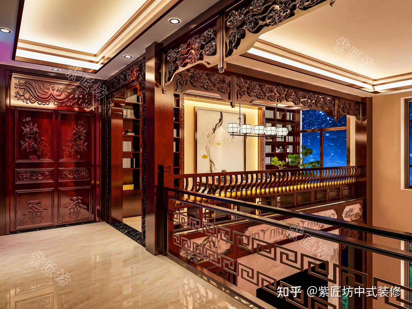 石家庄430㎡别墅装修丨中式别墅大宅，客厅一挑空气势就来啦！ - 知乎