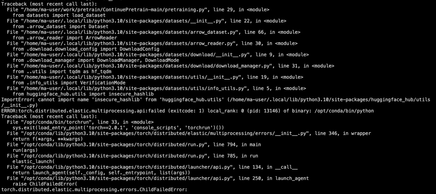  llm debug cannot import name insecure hashlib from huggingface hub
