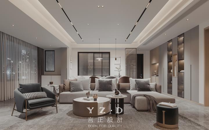 重庆室内设计事务所丨金融街融府·135㎡现代轻奢，无敌江景+大横厅+悬浮吊顶+长虹玻璃...他家太完美了！ - 知乎