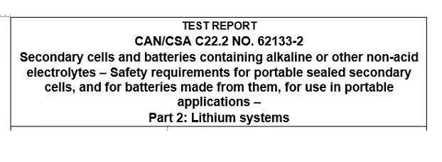 CAN/CSA C22.2 NO.62133-2:2020 报告 - 知乎