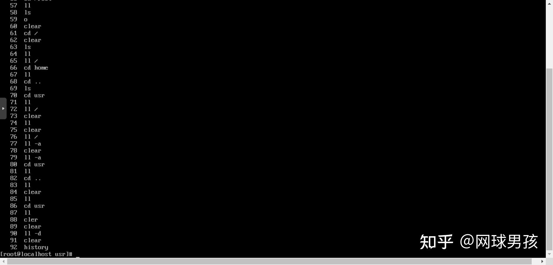 进入Linux后的第一组命令ls、ll、history、w - 知乎