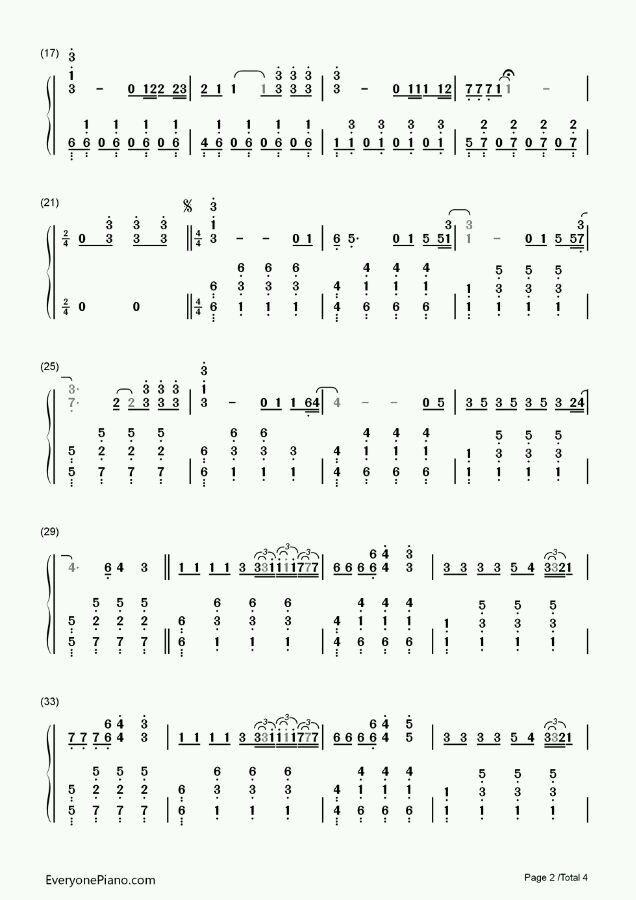 求fade古筝版简谱