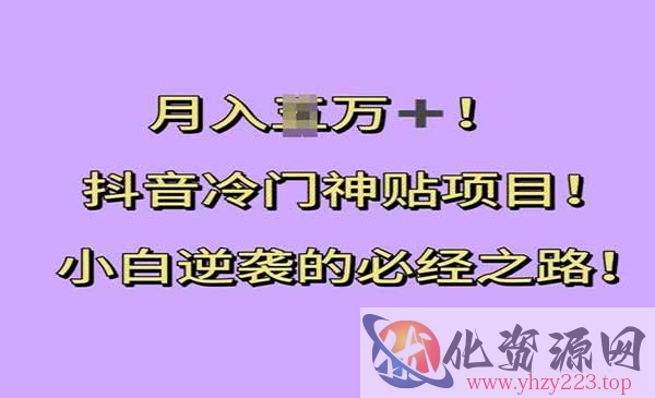 抖音冷门神贴项目_wwz