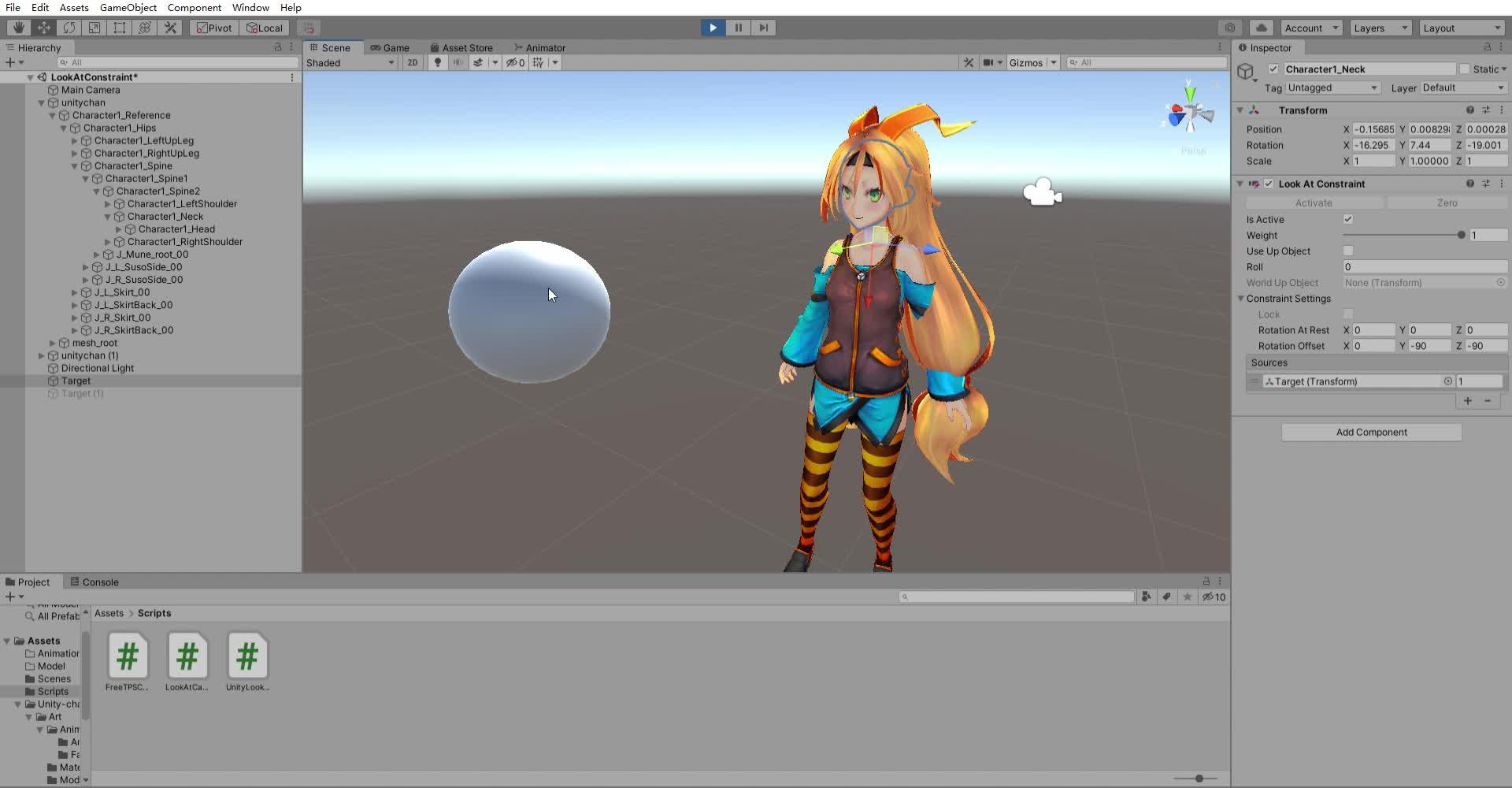 Unity lookat 