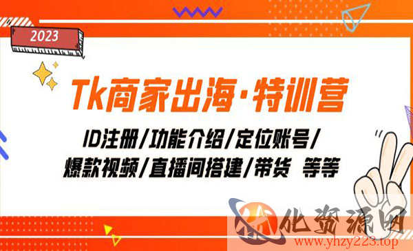 《Tk商家出海特训营》ID注册/功能介绍/定位账号/爆款视频/直播间搭建/带货_wwz