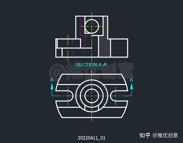 主視圖改畫成半剖視圖這怎麼做