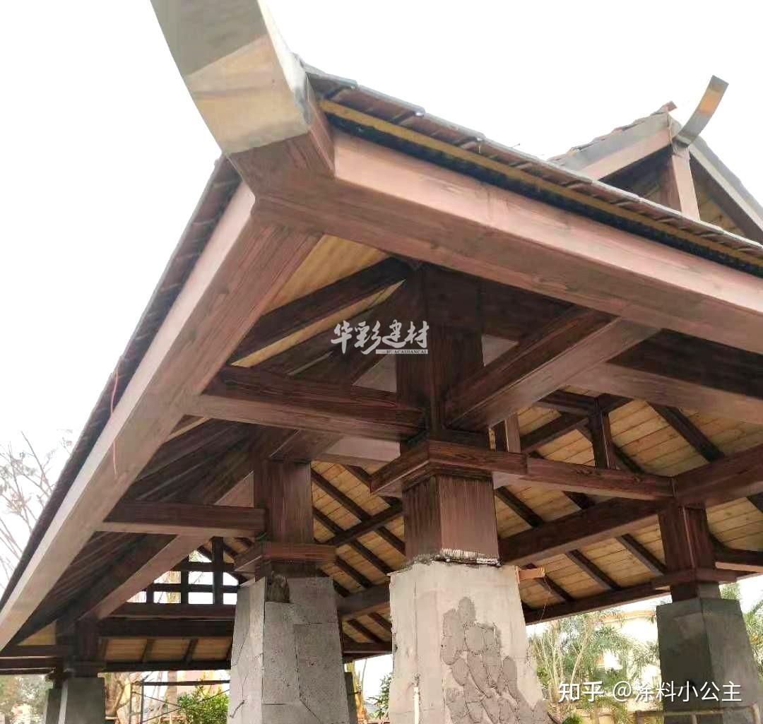 西双版纳景区凉亭仿木纹漆施工真实案例 - 知乎