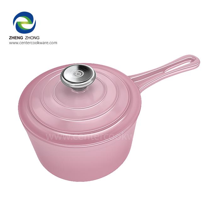 Enamel Coated Cast Iron Round Saucepan with Lid 知乎